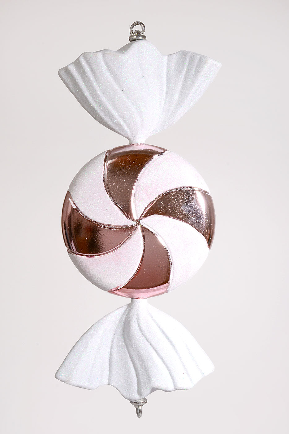18.5" Plastic Candy Ornament with Glitter White/Pink