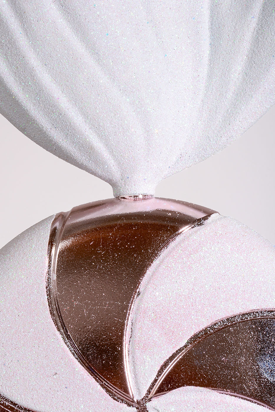 18.5" Plastic Candy Ornament with Glitter White/Pink