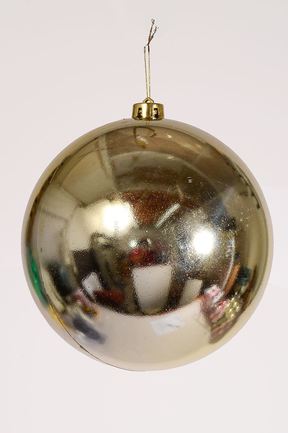 200MM Plastic Ball Shiny Ornament Pale Gold