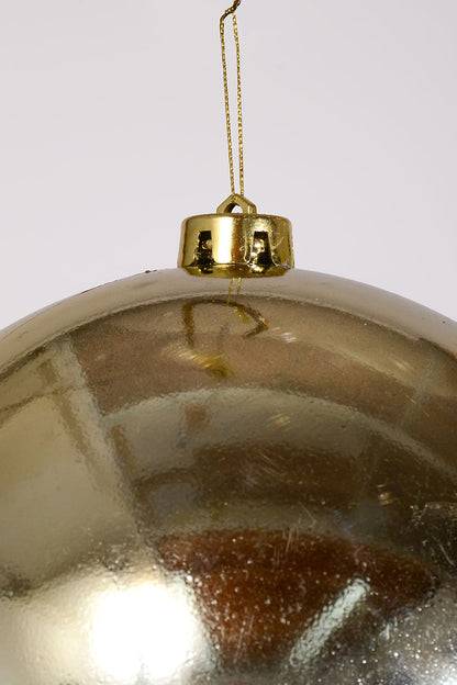 200MM Plastic Ball Shiny Ornament Pale Gold