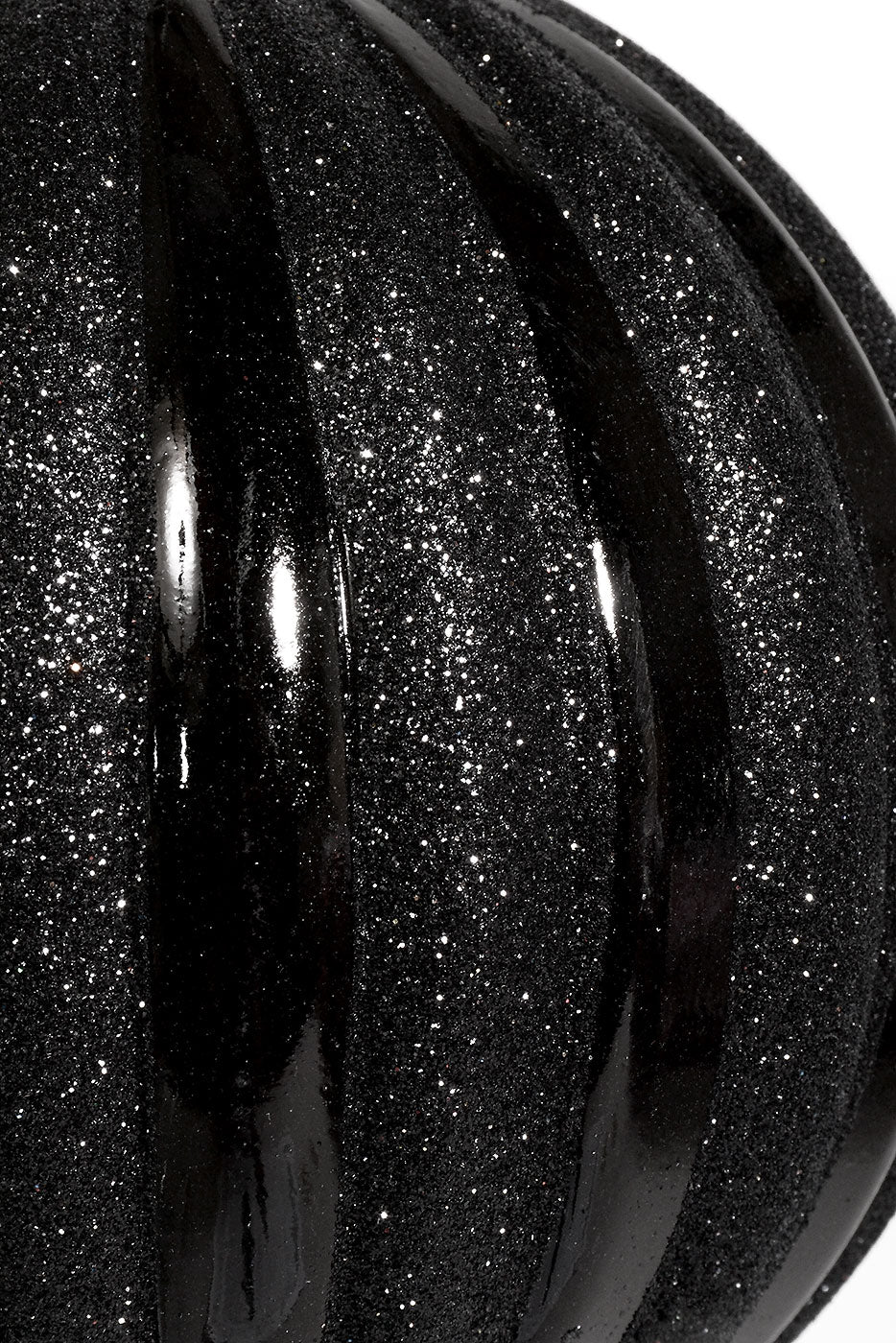 150Mm Plastic Shiny Pumpkin Ball Ornament Black
