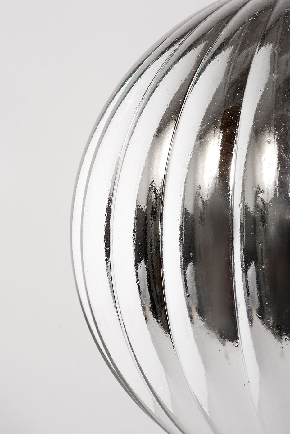 200Mm Shiny Pumpkin Ball Ornament Silver