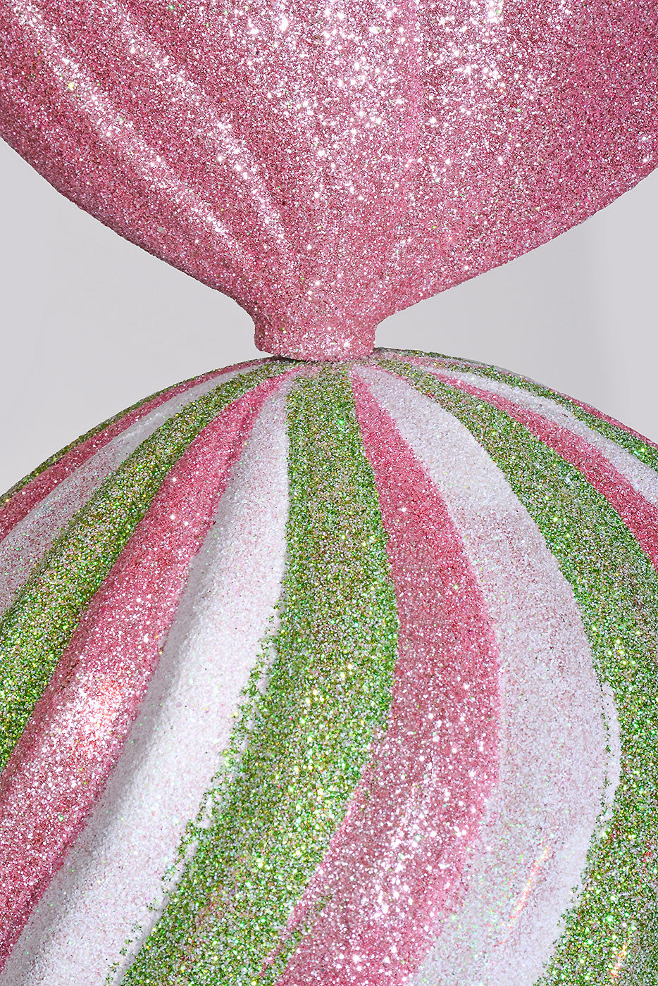 19" Candy Ornament with Glitter Pink/Green