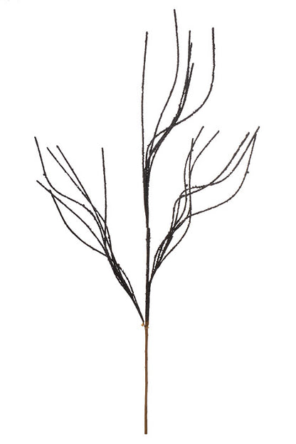 36" Twig Glitter Spray Black