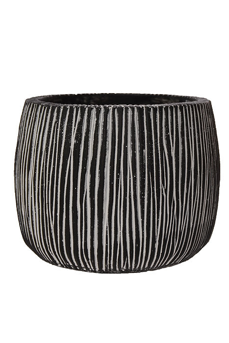 4.5" X 4" Round Pot Black/White