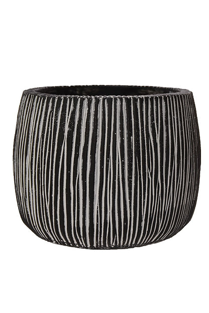4.5" X 4" Round Pot Black/White