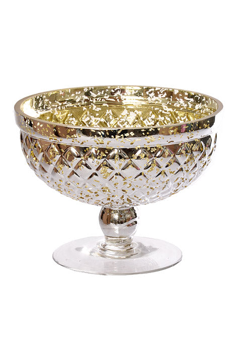 8" X 6" Glass Vase Silver/Gold