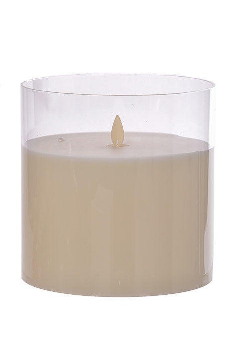 6" X 6" Glass Candle Cream