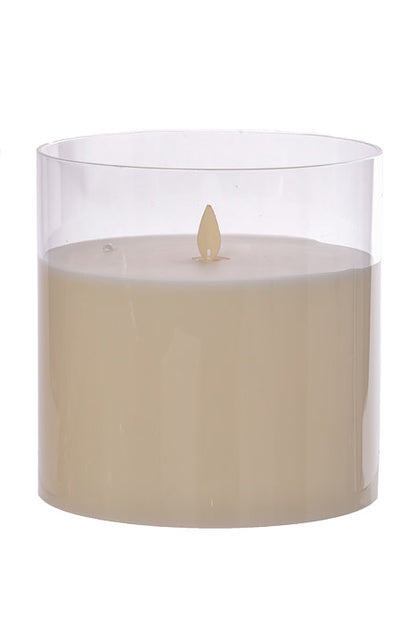 6" X 6" Glass Candle Cream