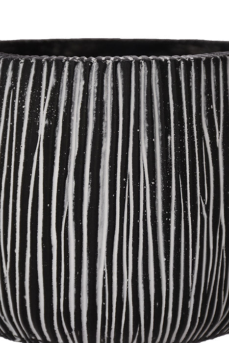 4.5" X 4" Round Pot Black/White