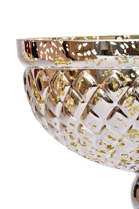 8" X 6" Glass Vase Silver/Gold