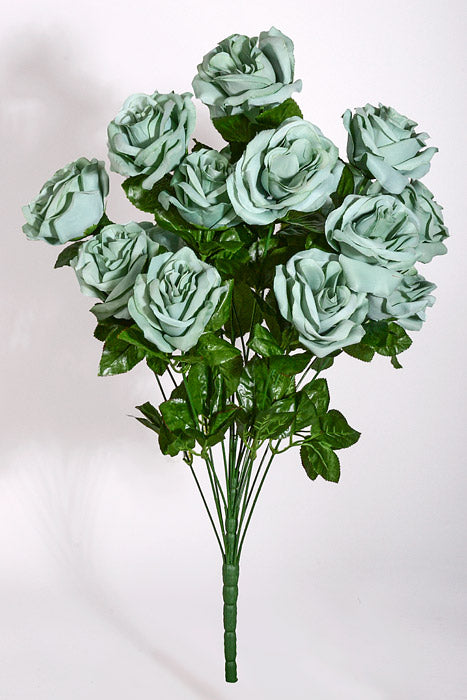 22" Silk Micro Peach Rose Bush Sage