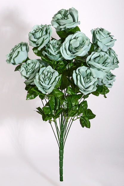 22" Silk Micro Peach Rose Bush Sage