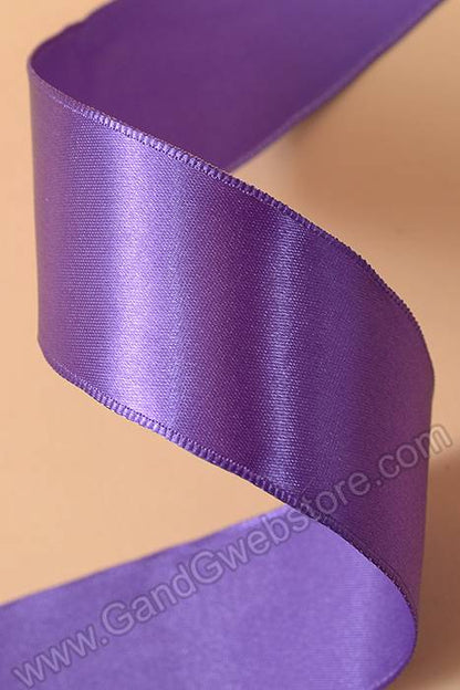 1.5" X 10yds Wired Satin Ribbon Purple