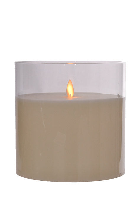 6" X 6" Glass Candle Cream