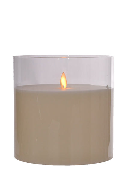 6" X 6" Glass Candle Cream