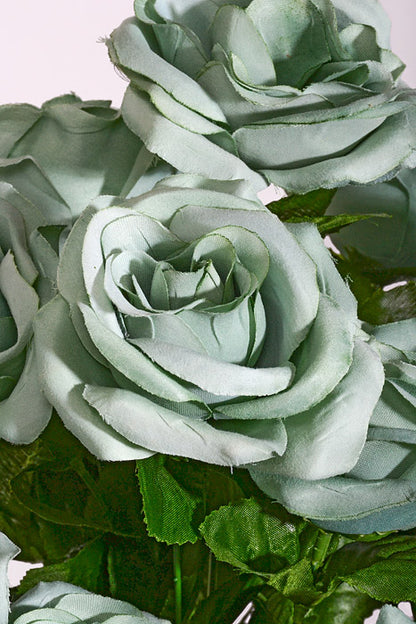 22" Silk Micro Peach Rose Bush Sage