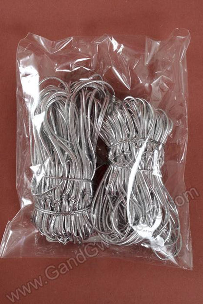 10" Metallic Stretch Loop W/bow Silver Pkg/100