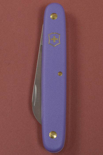 4" Swiss Floral Straight Knife Violet Handle