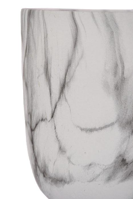 6.5" X 5.75" Round Pot White/Gray