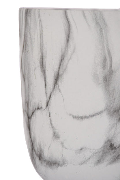 6.5" X 5.75" Round Pot White/Gray