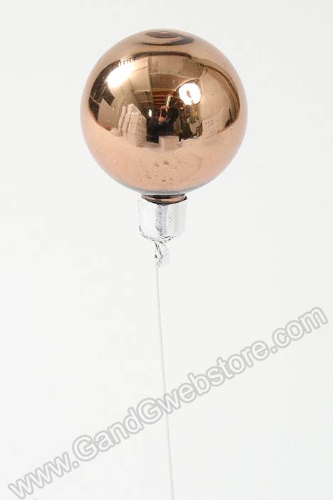 50mm Gloss Glass Ball Ornament Chocolate Pkg/24