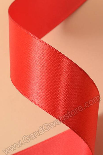 1.5" X 10yds Wired Satin Ribbon Red