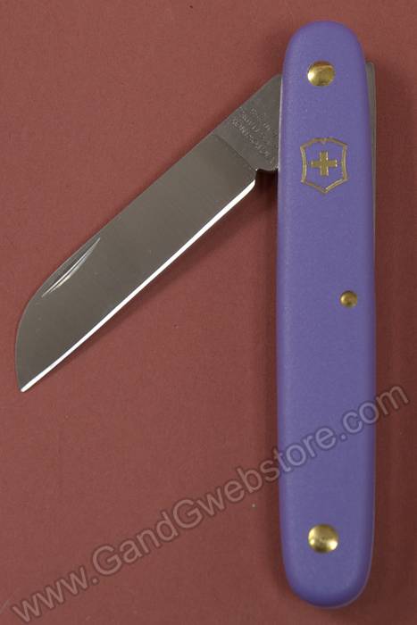 4" Swiss Floral Straight Knife Violet Handle