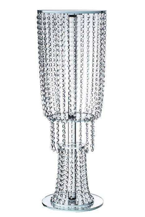 12" X 34" Crystal Bead Round Cake Stand Clear