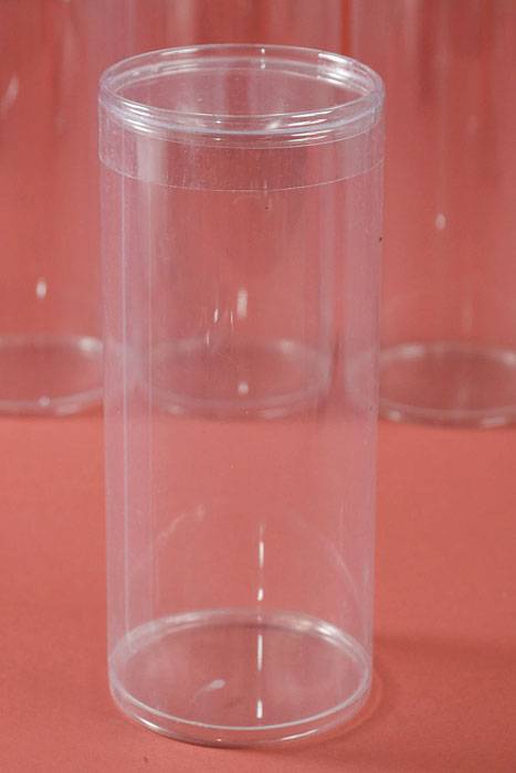 3" X 8" Plastic Cylinder Clear Pkg/6