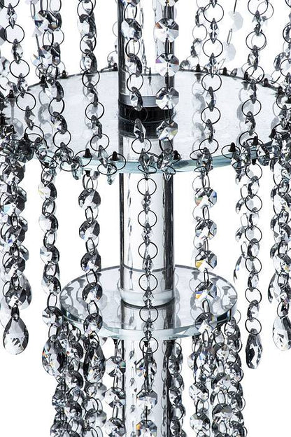 12" X 34" Crystal Bead Round Cake Stand Clear