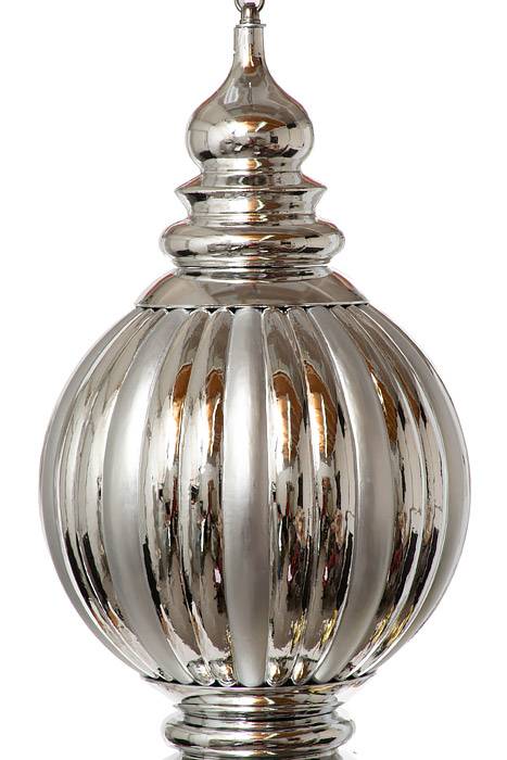 35&quot; Jumbo Ornament Shiny/matte Silver