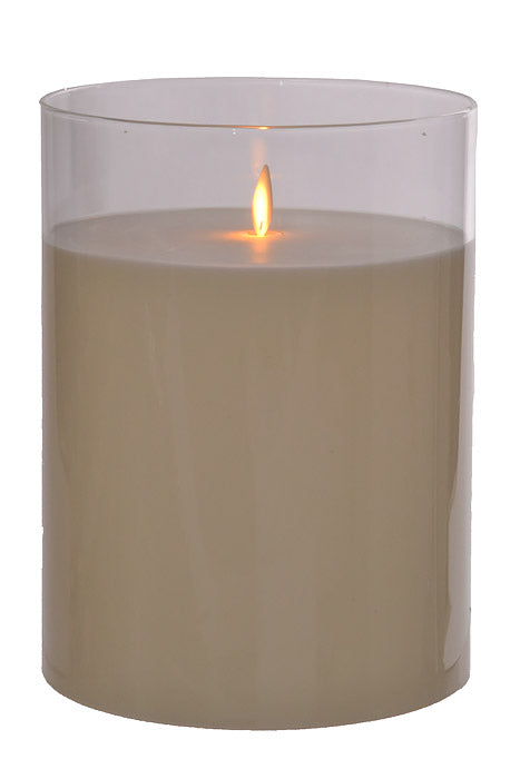 6" X 8" Glass Candle Cream