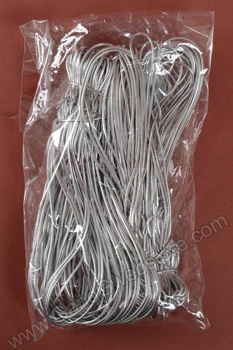 16" Metallic Stretch Loop W/bow Silver Pkg/100