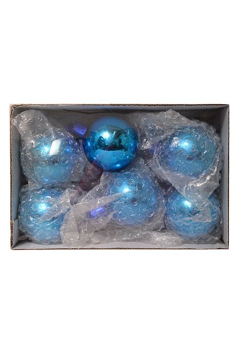 60mm Gloss Glass Ball Ornament Royal Blue Pkg/12