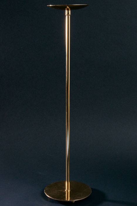21.75&quot; Metal Candle Holder Stand Gold