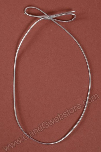 16" Metallic Stretch Loop W/bow Silver Pkg/100