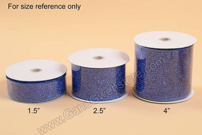 Thick Fuzzy Metallic Ribbon Purple