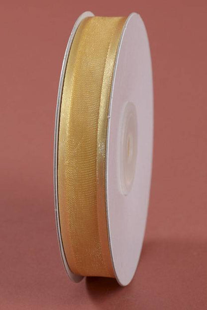 Organza W/satin Edge Ribbon Light Gold