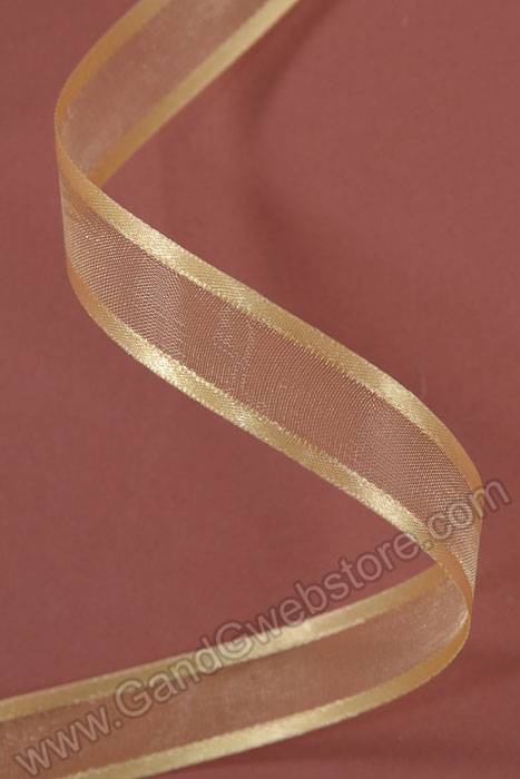 Organza W/satin Edge Ribbon Light Gold