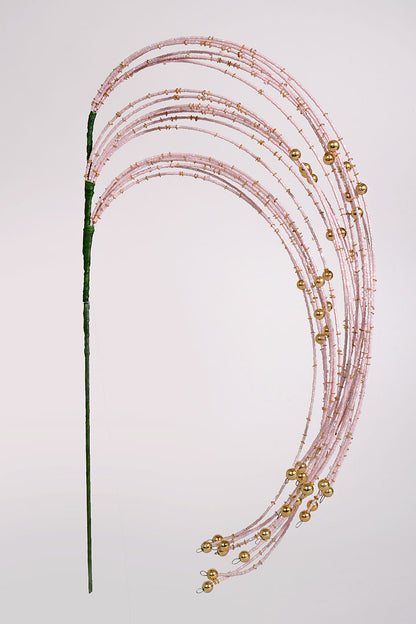 18" Heavy Beaded Rain Spray Pink/Gold