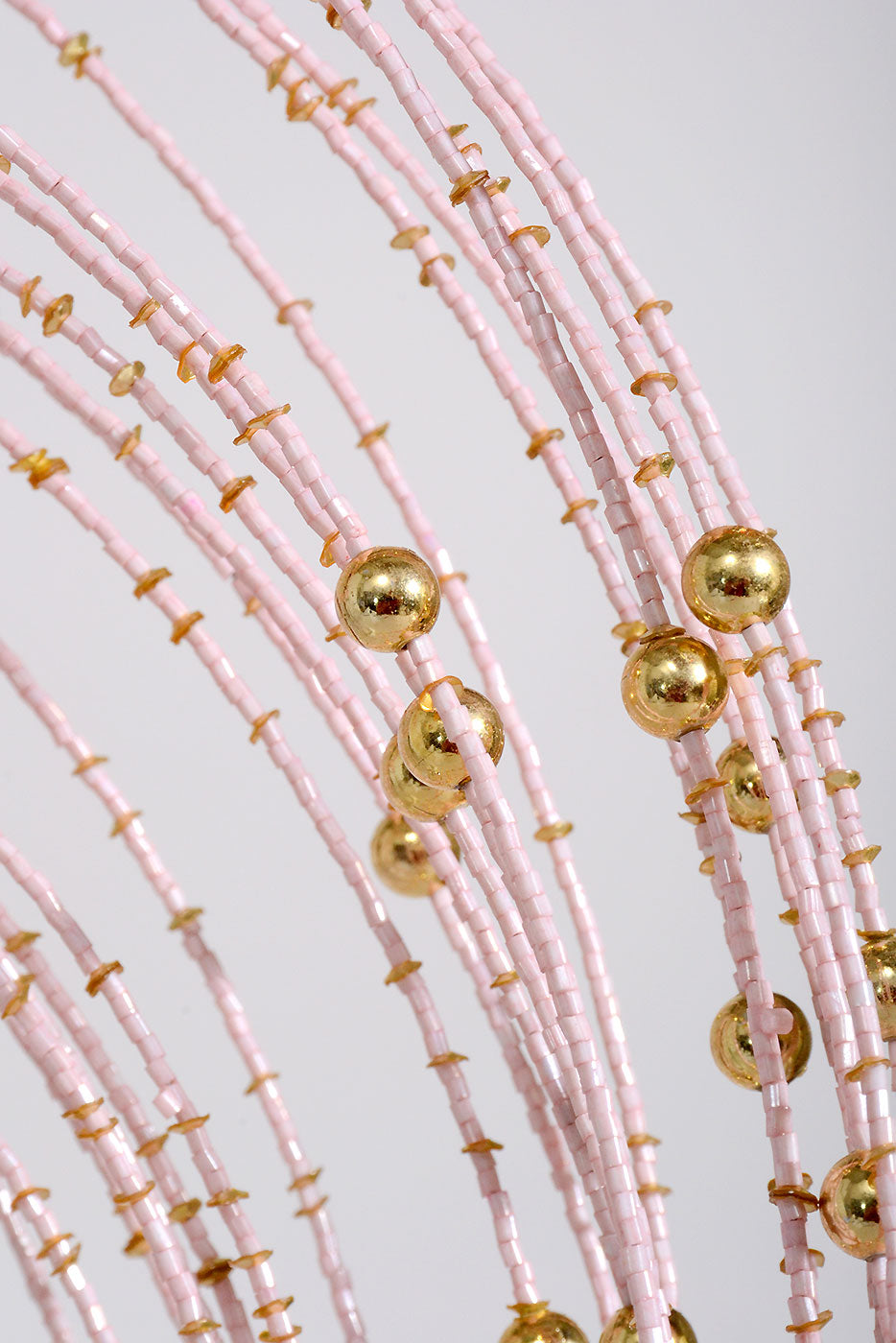 18" Heavy Beaded Rain Spray Pink/Gold