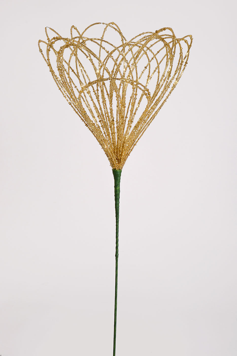 23" Beaded Flower Stem Gold