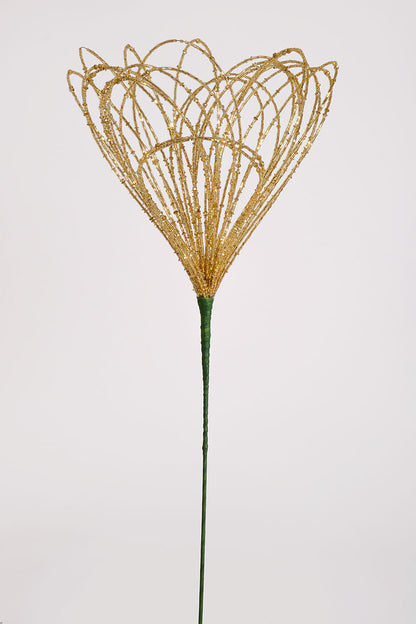 23" Beaded Flower Stem Gold