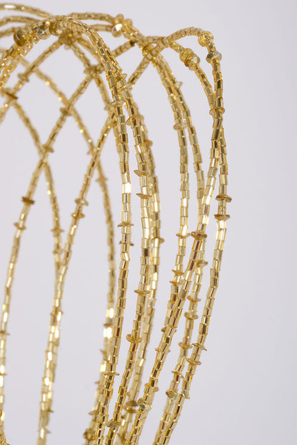 23" Beaded Flower Stem Gold