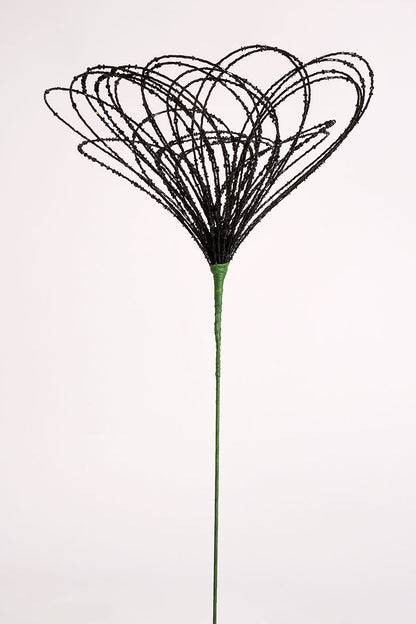 23" Beaded Flower Stem Black