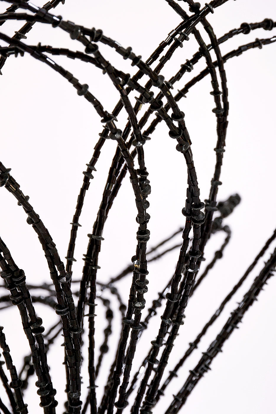 23" Beaded Flower Stem Black