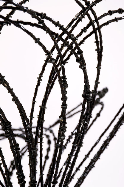 23" Beaded Flower Stem Black