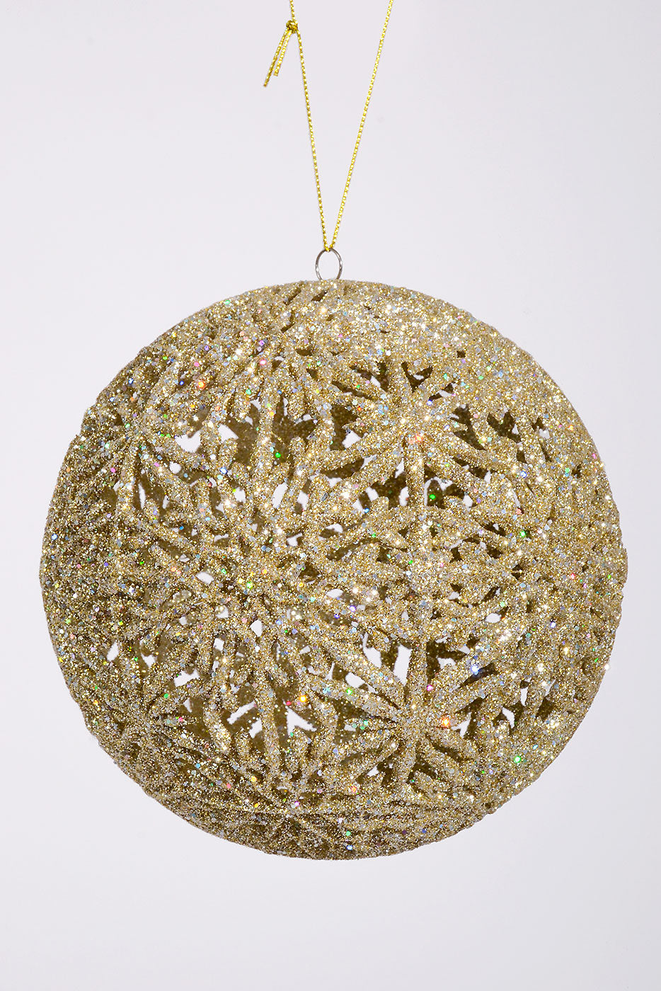 150MM Snowflake Hollow Ball Ornament Champagne