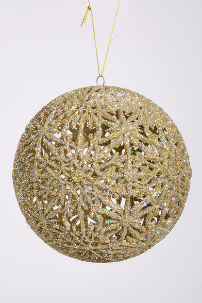 150MM Snowflake Hollow Ball Ornament Champagne